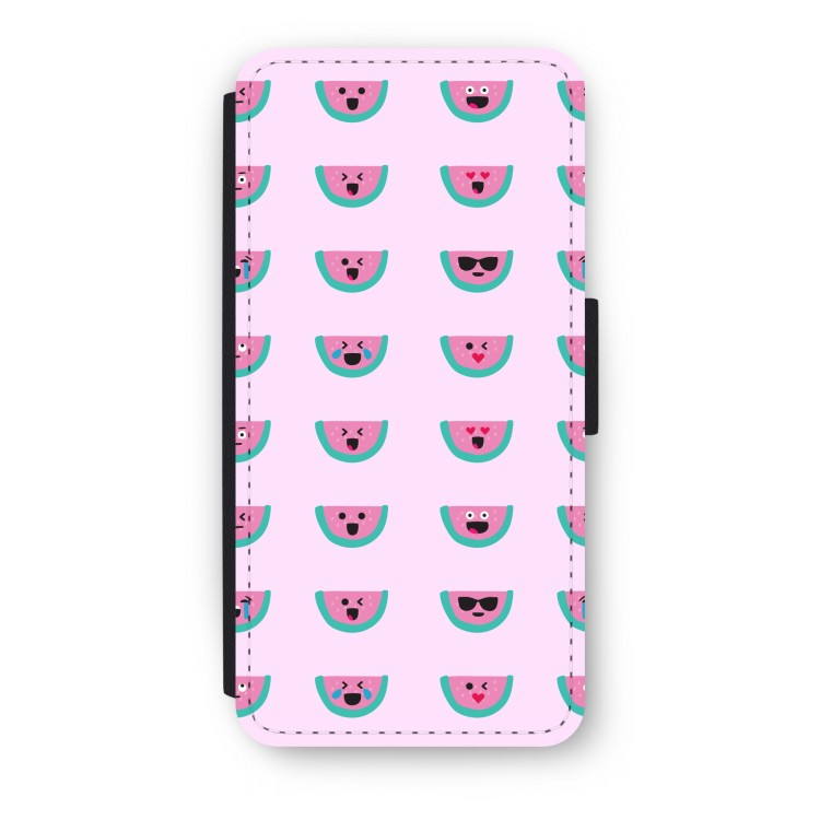 Smiley watermeloenprint: iPhone 8 Flip Hoesje