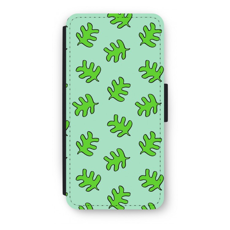 Groene blaadjes: iPhone 8 Flip Hoesje