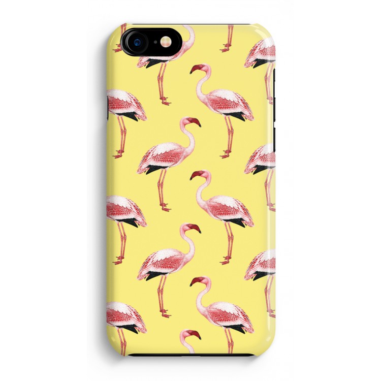 Flamingo's geel: iPhone 8 Volledig Geprint Hoesje