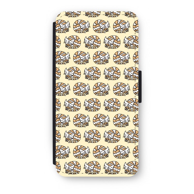 Slapende poes: iPhone 8 Flip Hoesje