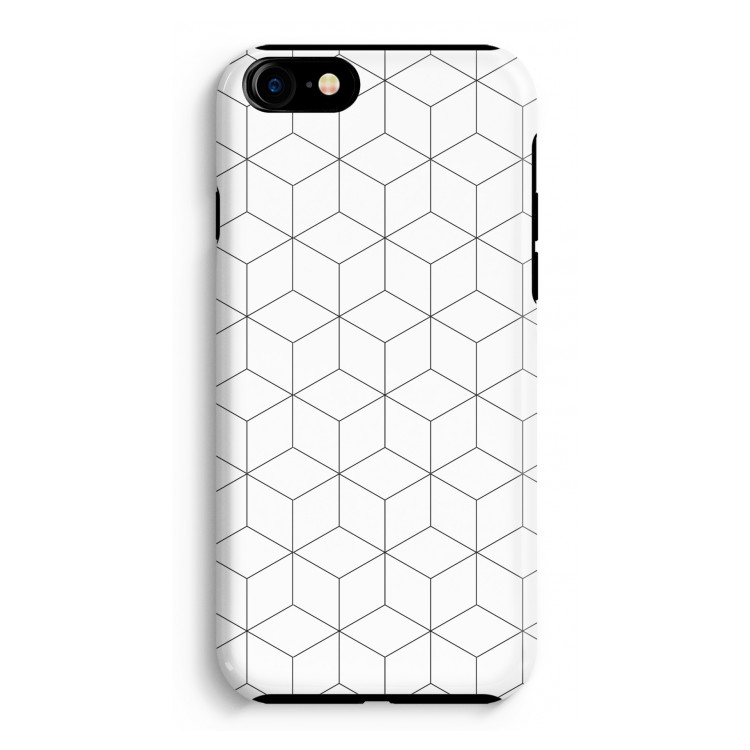 Zwart-witte kubussen: iPhone 8 Tough Case