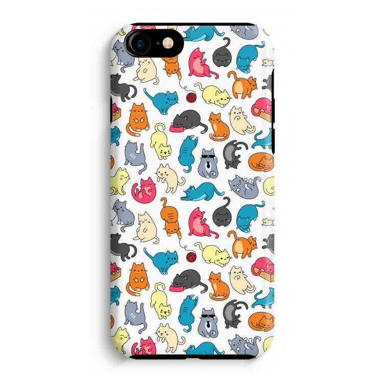 Kleurrijke katten: iPhone 8 Tough Case
