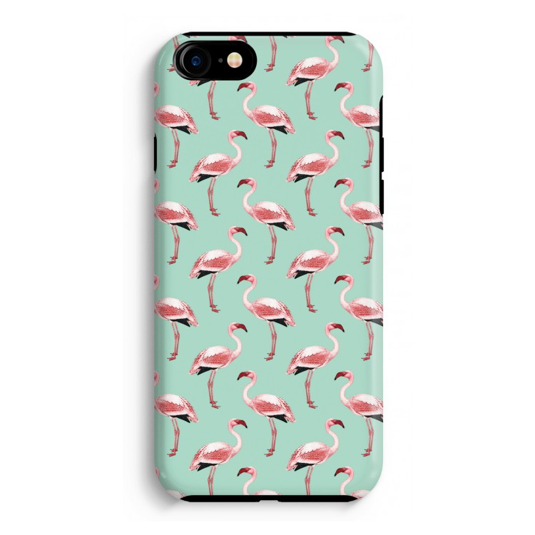 Flamingoprint groen: iPhone 8 Tough Case