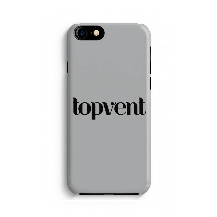 Topvent Grijs Zwart: iPhone 8 Volledig Geprint Hoesje