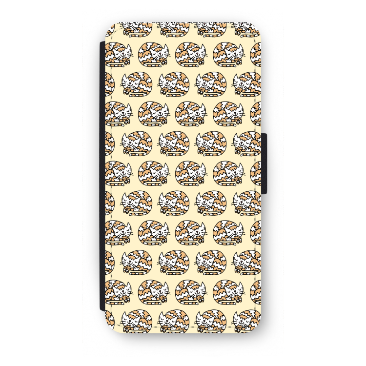 Slapende poes: iPhone 8 Flip Hoesje