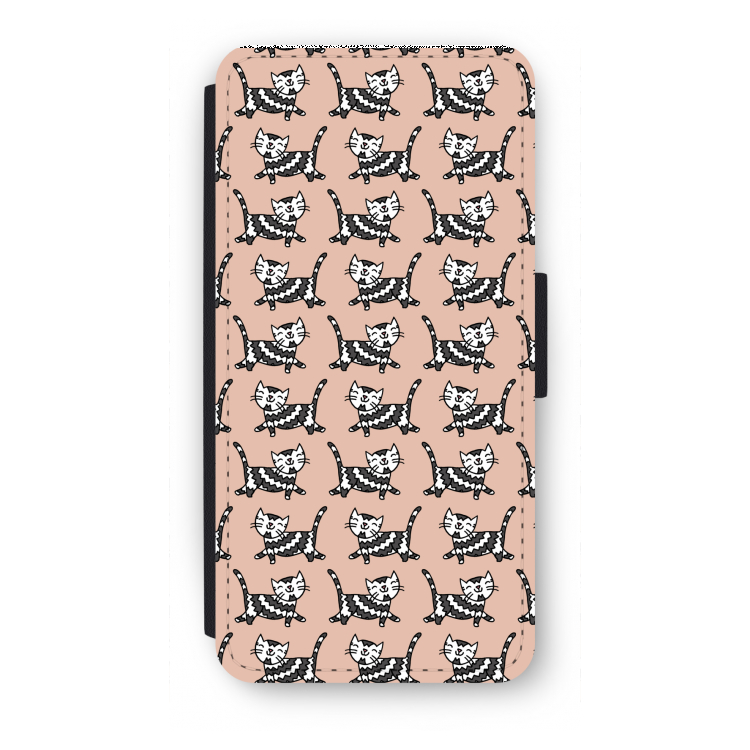 Zwarte poes: iPhone 8 Flip Hoesje