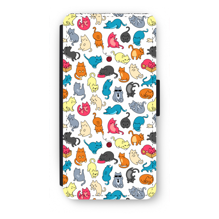 Kleurrijke katten: iPhone 8 Flip Hoesje
