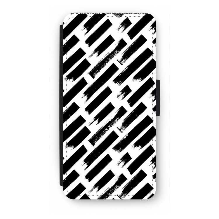 Zwarte vegen: iPhone 8 Flip Hoesje