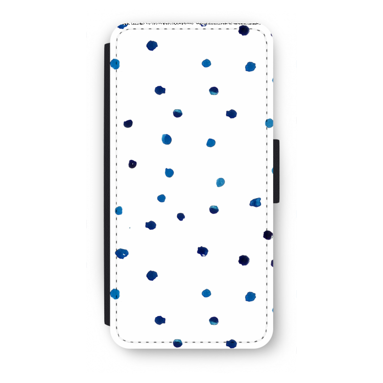 Blauwe stippen: iPhone 8 Flip Hoesje
