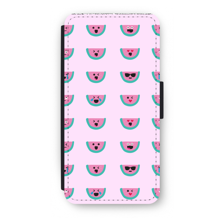 Smiley watermeloenprint: iPhone 8 Flip Hoesje