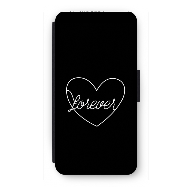 Forever heart black: iPhone 8 Flip Hoesje