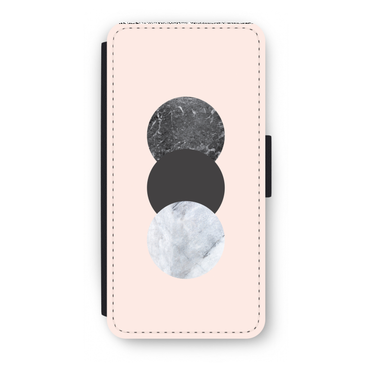 Marmeren cirkels: iPhone 8 Flip Hoesje