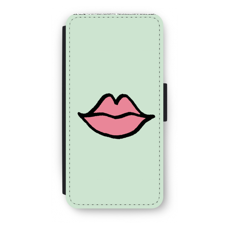 Kusje: iPhone 8 Flip Hoesje