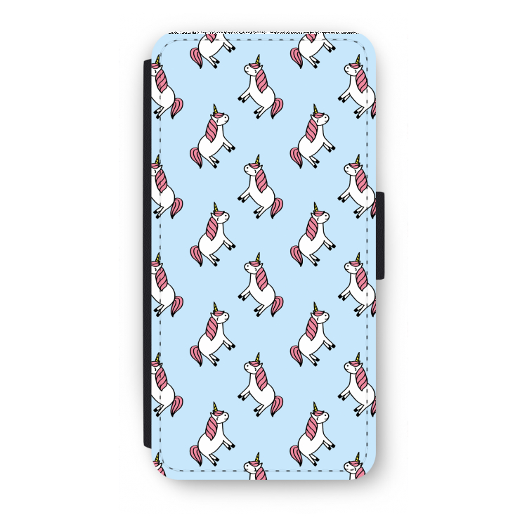 Eenhoorns overal: iPhone 8 Flip Hoesje