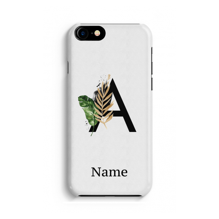 Charcoal Flora: iPhone 8 Volledig Geprint Hoesje