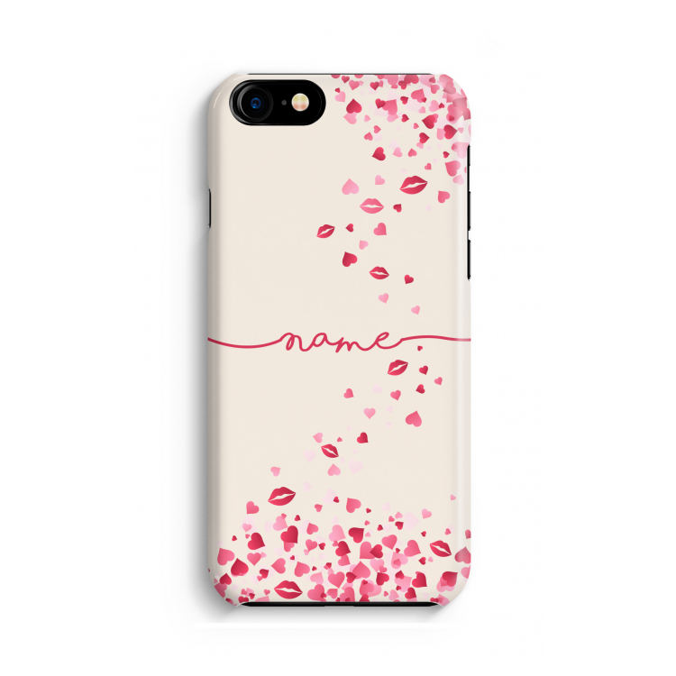 Hartjes en kusjes: iPhone 8 Volledig Geprint Hoesje