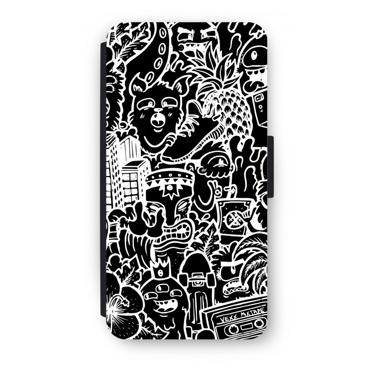 Vexx Black Mixtape: iPhone 8 Plus Flip Hoesje