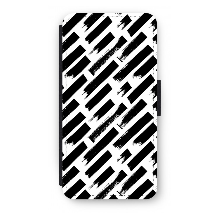 Zwarte vegen: iPhone 8 Plus Flip Hoesje