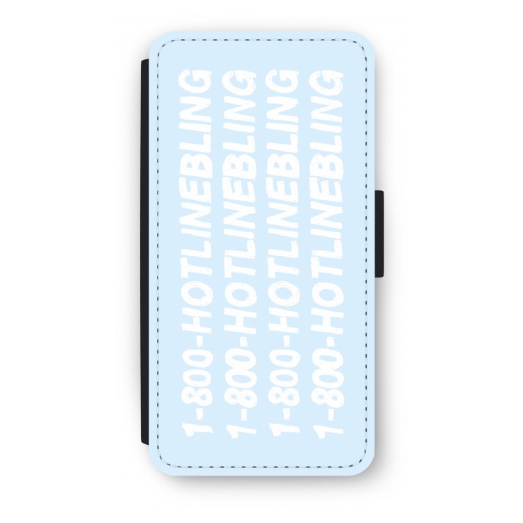 Hotline bling blue: iPhone 8 Plus Flip Hoesje