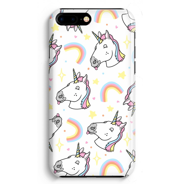 Rainbow Unicorn: iPhone 8 Plus Volledig Geprint Hoesje