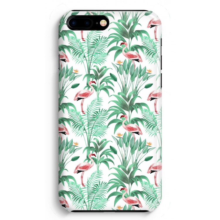 Flamingo bladeren: iPhone 8 Plus Volledig Geprint Hoesje