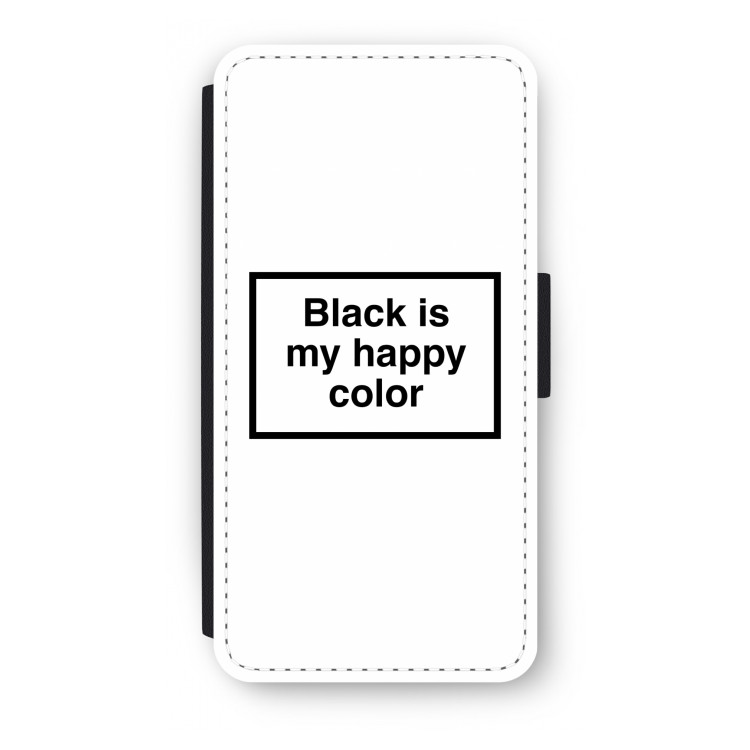 Black is my happy color: iPhone 8 Plus Flip Hoesje