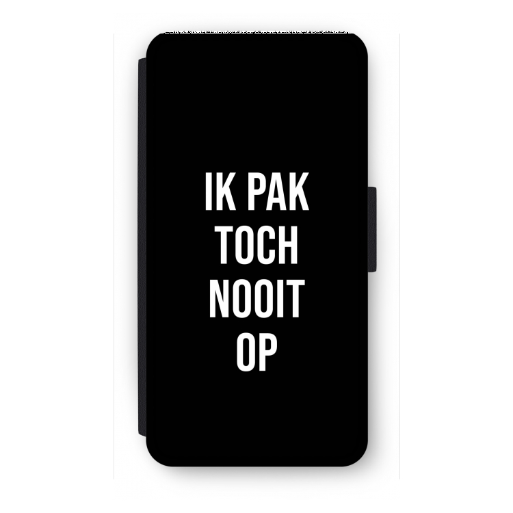 Ik pak nooit op - Zwart: iPhone 8 Plus Flip Hoesje