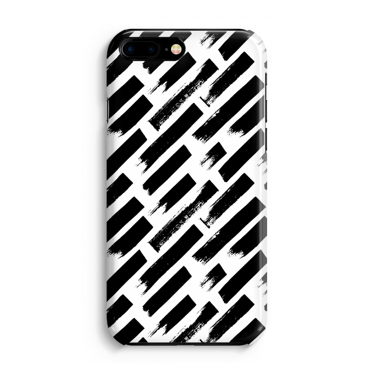 Zwarte vegen: iPhone 8 Plus Volledig Geprint Hoesje