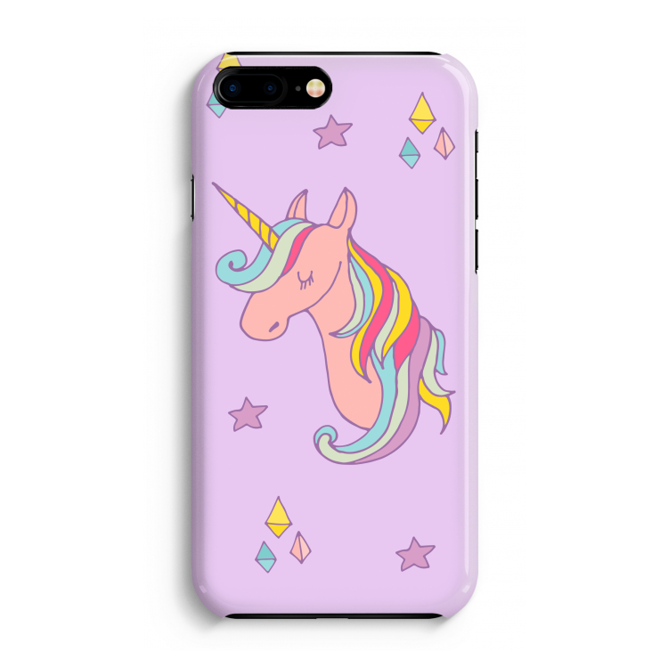 Roze eenhoorn: iPhone 8 Plus Volledig Geprint Hoesje