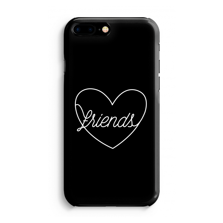 Friends heart black: iPhone 8 Plus Volledig Geprint Hoesje