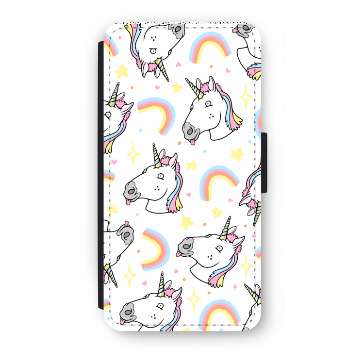 Rainbow Unicorn: iPhone 8 Plus Flip Hoesje