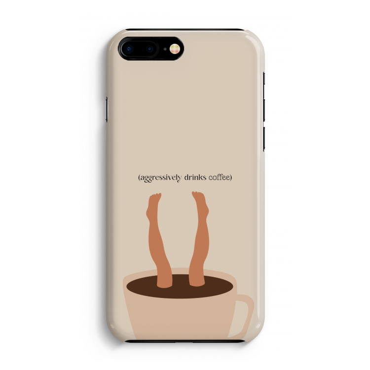 Aggressively drinks coffee: iPhone 8 Plus Volledig Geprint Hoesje