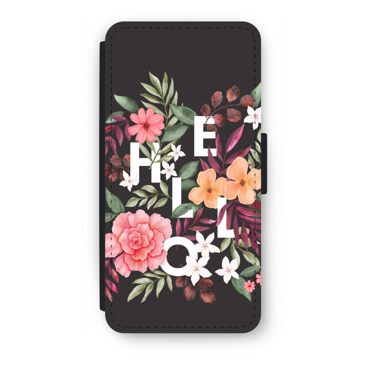 Hello in flowers: iPhone SE 2020 Flip Hoesje