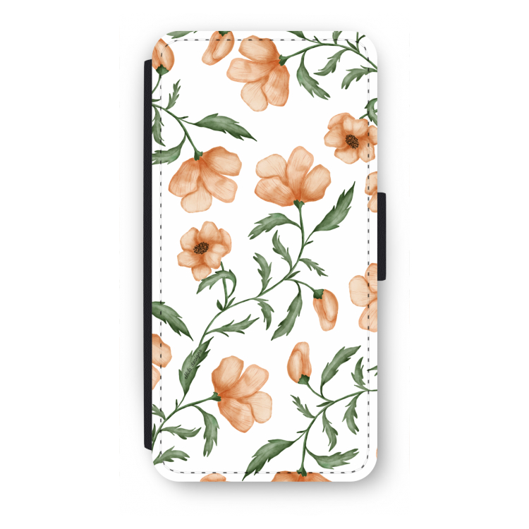 Peachy flowers: iPhone SE 2020 Flip Hoesje