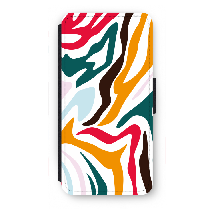 Colored Zebra: iPhone SE 2020 Flip Hoesje