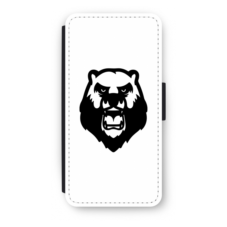 Angry Bear (white): iPhone SE 2020 Flip Hoesje