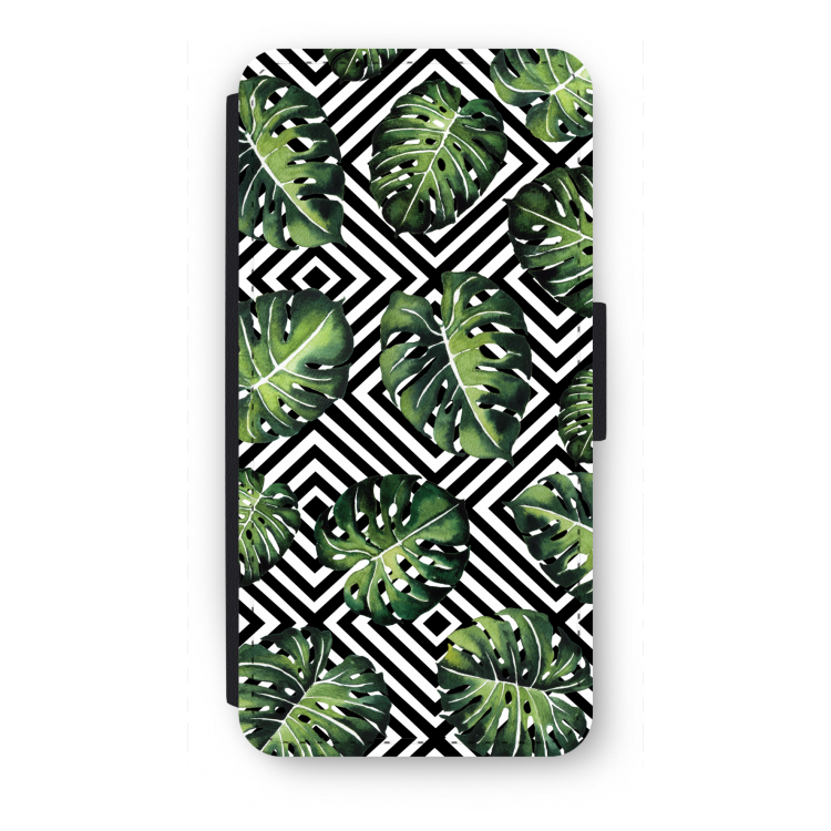 Geometrische jungle: iPhone SE 2020 Flip Hoesje