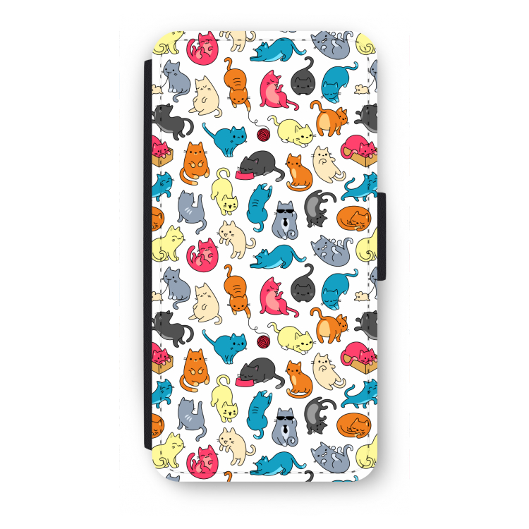 Kleurrijke katten: iPhone SE 2020 Flip Hoesje