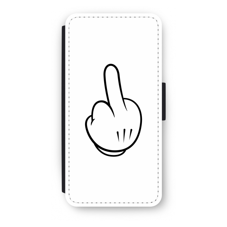 Middle finger white: iPhone SE 2020 Flip Hoesje
