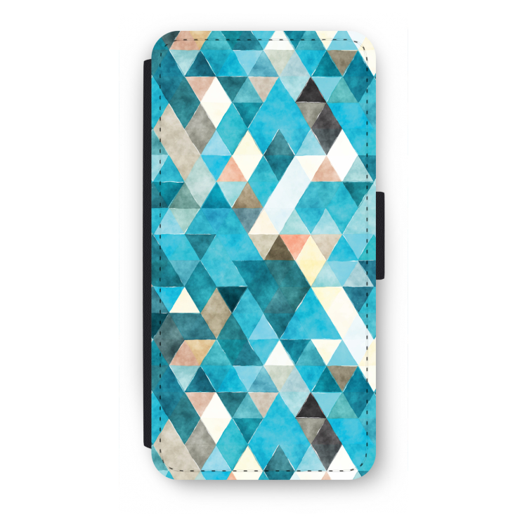 Gekleurde driehoekjes blauw: iPhone SE 2020 Flip Hoesje