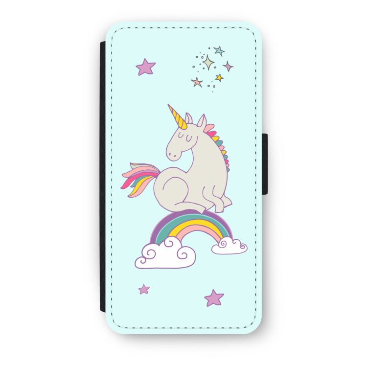 Regenboog eenhoorn: iPhone SE 2020 Flip Hoesje
