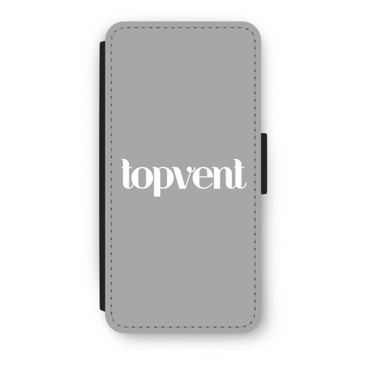 Topvent Grijs Wit: iPhone SE 2020 Flip Hoesje