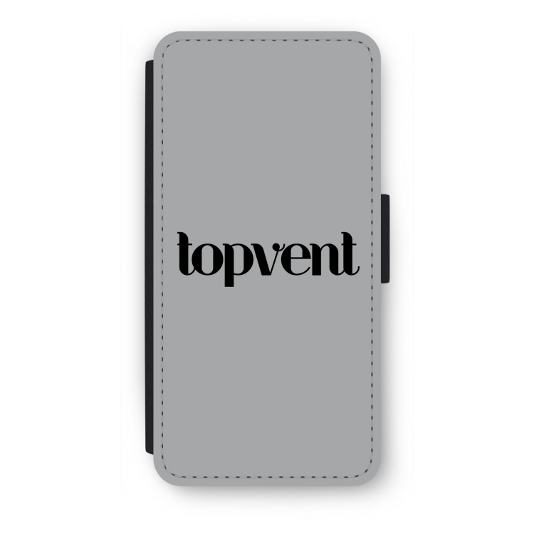 Topvent Grijs Zwart: iPhone SE 2020 Flip Hoesje