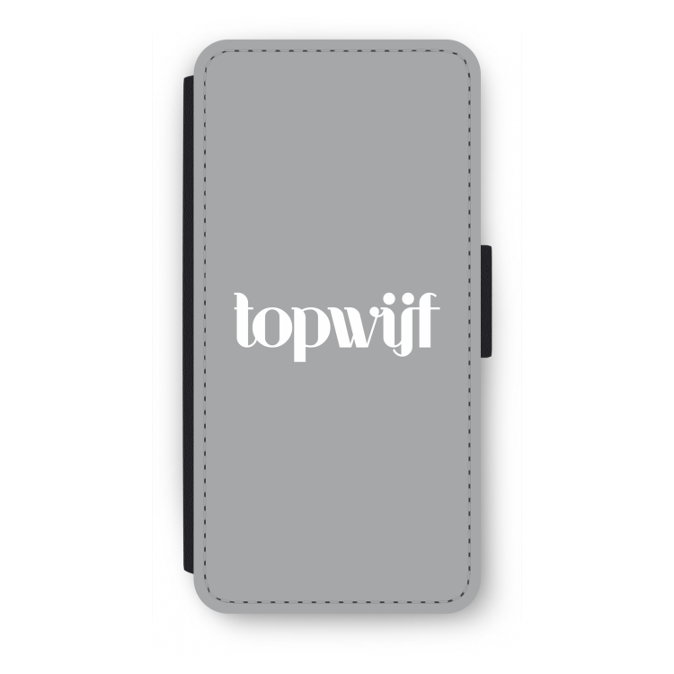 Topwijf Grijs Wit: iPhone SE 2020 Flip Hoesje