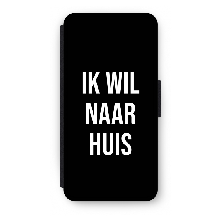 Ik wil naar huis - Zwart: iPhone SE 2020 Flip Hoesje