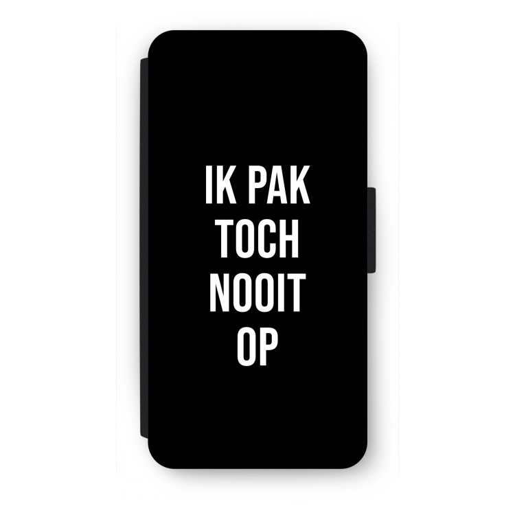 Ik pak nooit op - Zwart: iPhone SE 2020 Flip Hoesje