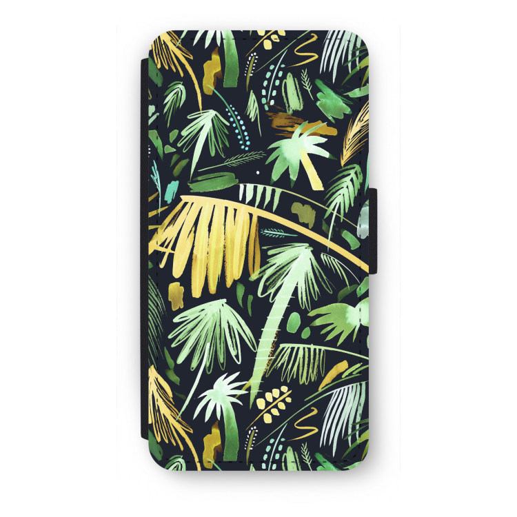 Tropical Palms Dark: iPhone SE 2020 Flip Hoesje