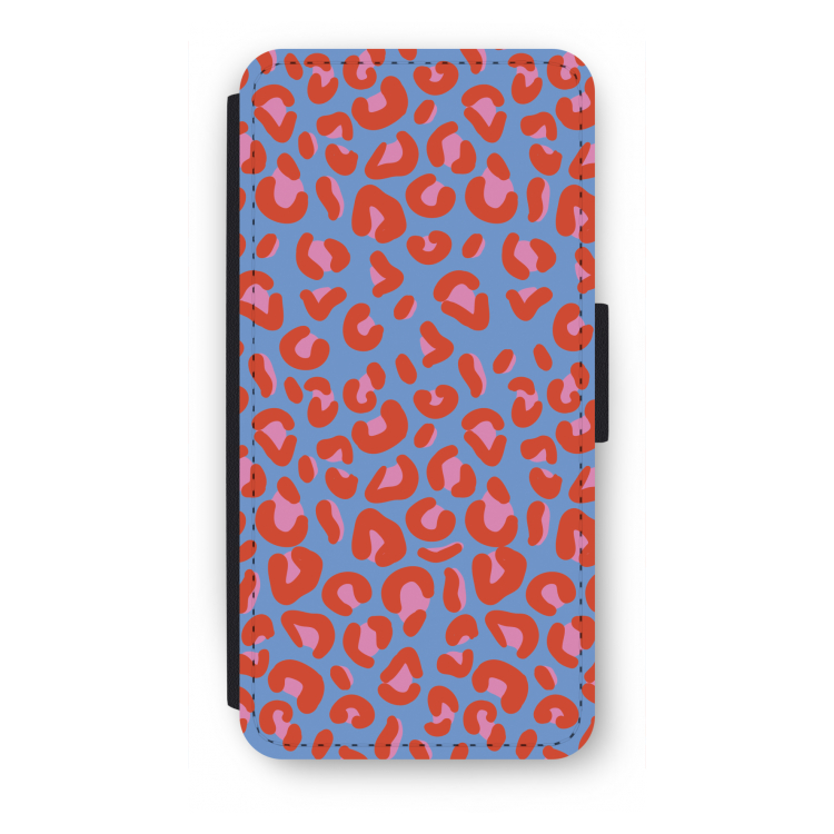 Leopard blue: iPhone SE 2020 Flip Hoesje