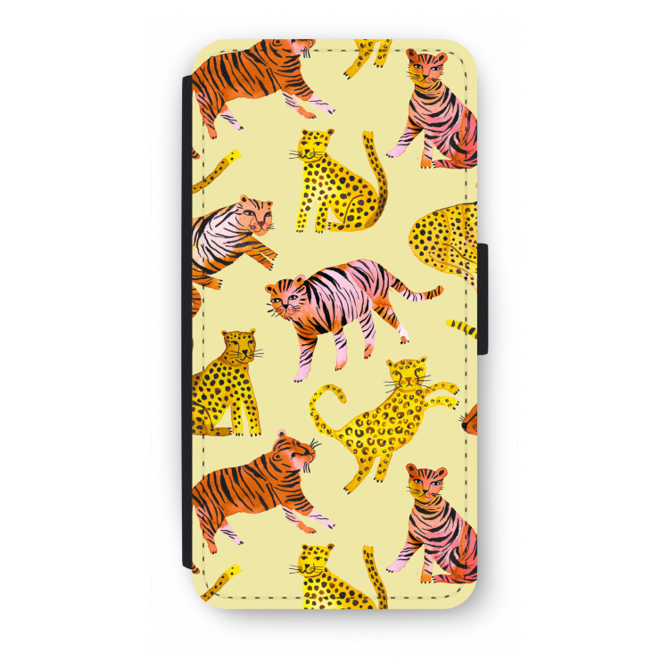 Cute Tigers and Leopards: iPhone SE 2020 Flip Hoesje