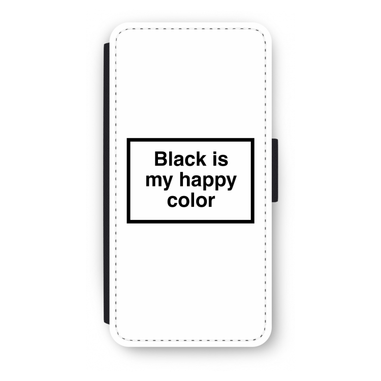 Black is my happy color: iPhone SE 2020 Flip Hoesje